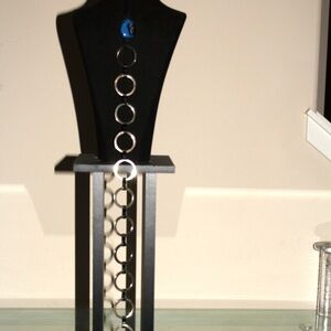 Agatha Couture leather chrome gem choker